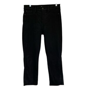 7‎ for all Mankind Womens Black Ankle Wax Jean Size 29 High Rise Straight